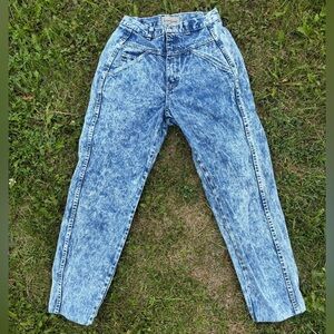 Vtg Bonjour High Waist Double Yoke Acid Wash Bareback Jeans Womens 10 L29 USA